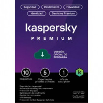 Licencia Antivirus ESD Kaspersky Premium 1 Ao 10 Dispositivos 5 Cuentas KPM [ KL1047ZDKFS ]