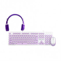 Kit Almbrico Perfect Choice Farben 3 en 1 para Nios Teclado/Audfonos/Mouse Color Morado [ PC-201724 ]