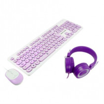 Kit Almbrico Perfect Choice Farben 3 en 1 para Nios Teclado/Audfonos/Mouse Color Morado [ PC-201724 ]