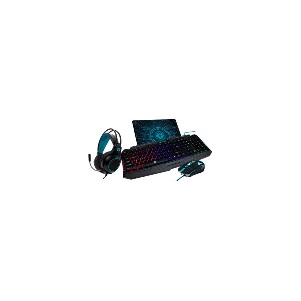 Kit Gaming Vortred Fully Armed 4 en 1 Teclado/Audfonos/Mouse/Mouse Pad Color Negro [ V-930136 ]