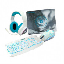 Kit Gaming Vortred Avalanche 4 en 1 Teclado/Mouse/Audfonos/MousePad Color Blanco [ V-930457 ]