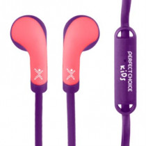 Audfonos Perfect Choice In-Ear Almbricos 3.5mm con Estuche Bubble Gum Color Rosa-Morado [ PC-116493 ]