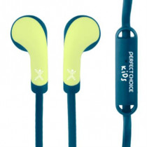 Audfonos Perfect Choice In-Ear Almbricos 3.5mm con Estuche Bubble Gum Color Azul-Amarillo [ PC-116509 ]