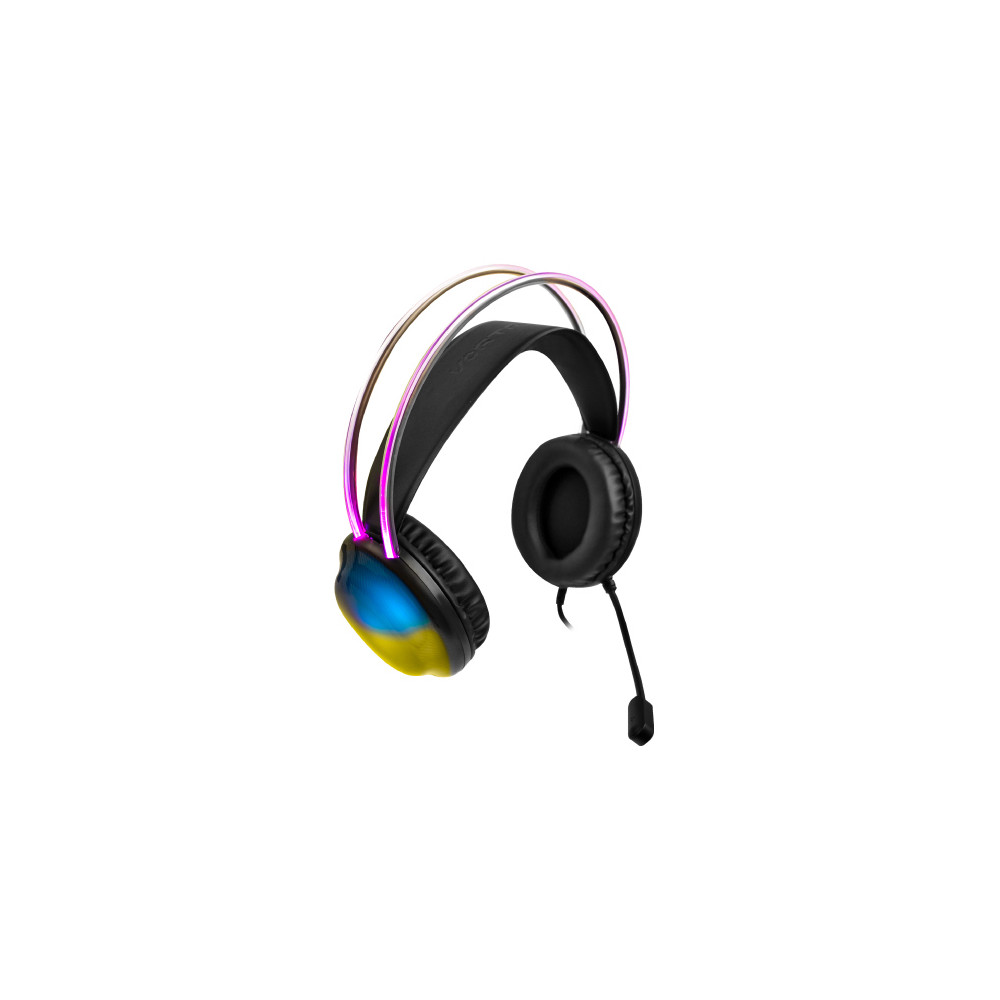 Diadema Gamer Perfect Choice Transparente RGB Helumo ANC 1.8m Almbrico 3.5mm PVC [ V-930730 ]