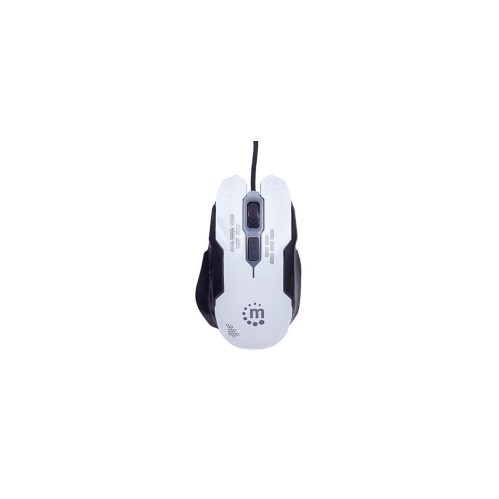 Mouse Manhattan Gaming ptico LED USB 6 Botones Color Blanco [ 179232 ]