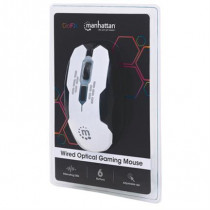 Mouse Manhattan Gaming ptico LED USB 6 Botones Color Blanco [ 179232 ]