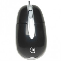 Mouse Manhattan ptico Clsico MH3 USB 1000dpi Color Negro-Plata [ 177016 ]