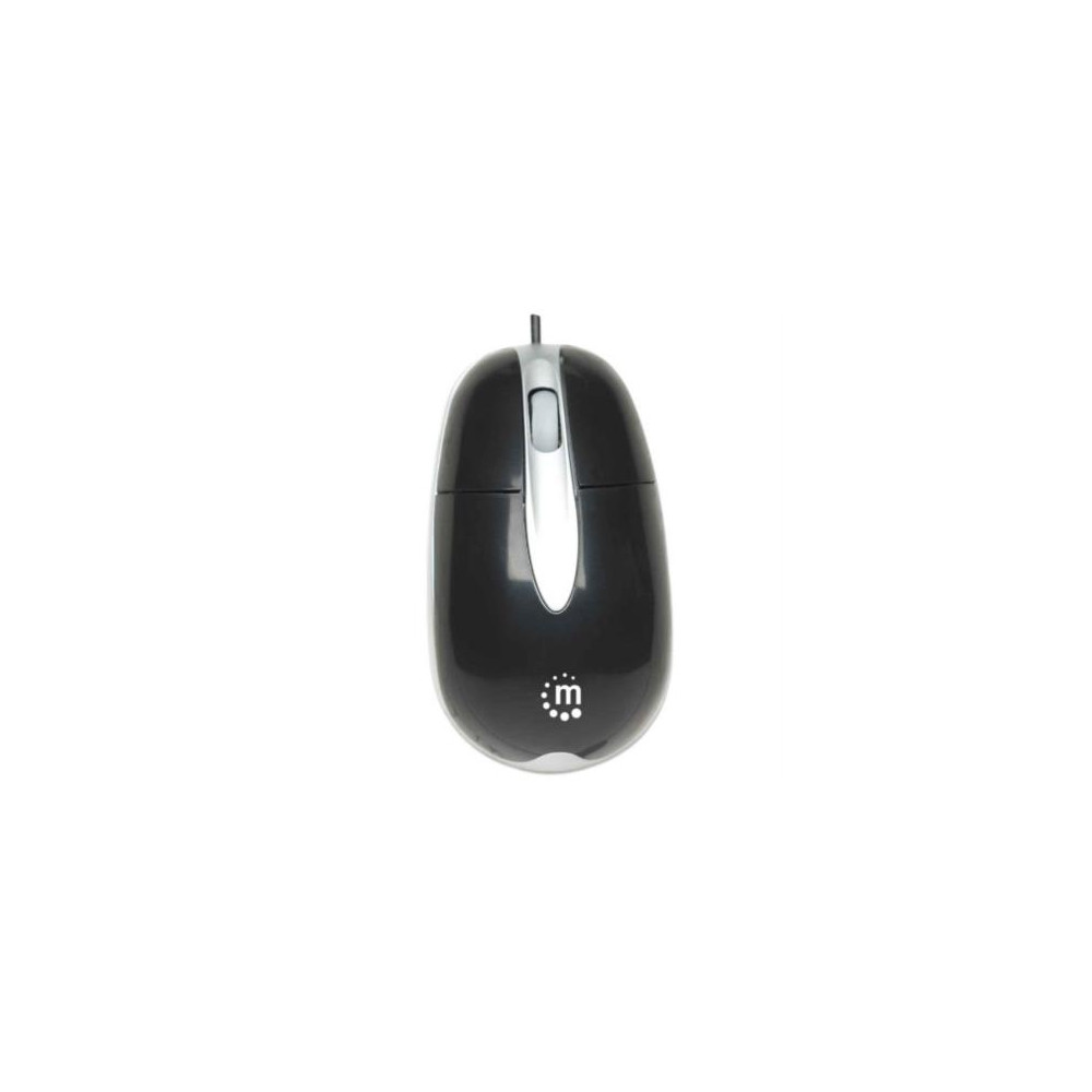 Mouse Manhattan ptico Clsico MH3 USB 1000dpi Color Negro-Plata [ 177016 ]