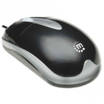 Mouse Manhattan ptico Clsico MH3 USB 1000dpi Color Negro-Plata [ 177016 ]