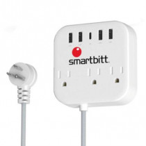 Supresor de Picos Smartbitt SBSS-B3-5U 3 Contactos y 5 puertos usb [ SBSS-B3-5U ]