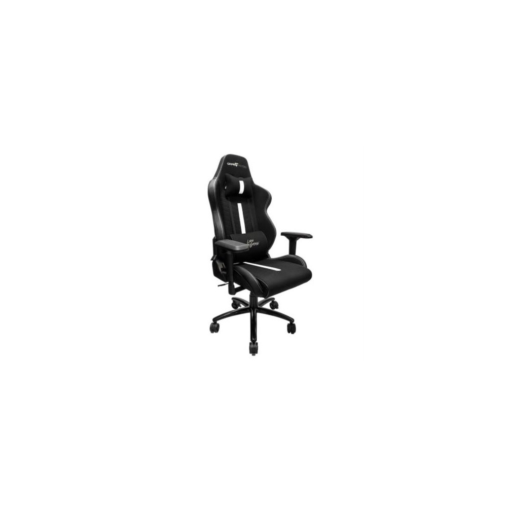 Silla Game Factor CG601 XL Tela Reclinable con Descansa Brazos 4D Estrella Metlica Color Negro-Blanc [ CGC601-WH ]