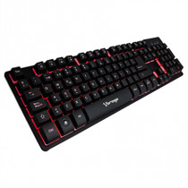 Teclado Vorago KB-502 Multimedia Iluminado RGB USB Color Negro [ KB-502 ]