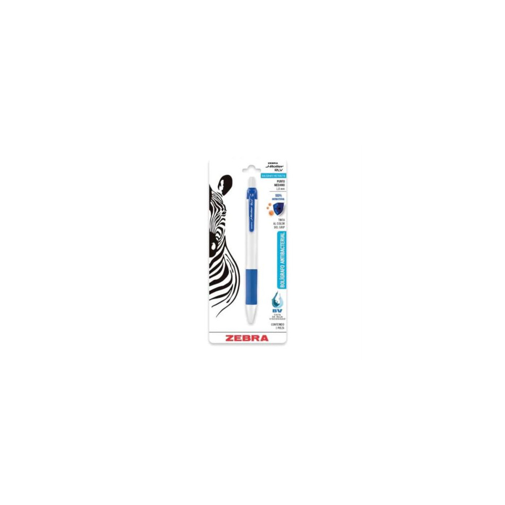 Bolgrafo Zebra Antimicrobial Retrctil J-Roller RLV Azul [ 701AZLMDC012 ]