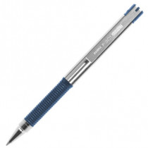 Boligrafo F-301 compac grip azul punto fino tinta negra cuerpo de Acero inoxidable caja c/12 [ 705AZLFNC012 ]