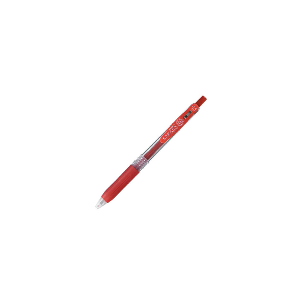 Boligrafo Zebra Sarasa Clip rollerball retractil punto fino 0.5 tinta gel color rojo caja c/12 [ 808RJOFNC012 ]