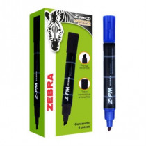 Marcador Permanente Zebra Z-PM Bold Punta 0.5mm Color Azul C/6 PZAS [ 4010-01-6PZ ]