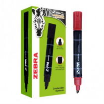 Marcador Permanente Zebra Z-PM Bold Punta 0.5mm Color Rojo C/6 PZAS [ 4010-02-6PZ ]