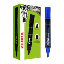 Marcador Permanente Zebra Z-PM Bold Punta Cincel 0.5mm Color Azul C/12 Pzas [ 4010-01-12PZ ]