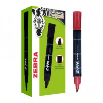 Marcador Permanente Zebra Z-PM Bold Punta Cincel 0.5mm Color Rojo C/12 Pzas [ 4010-02-12PZ ]