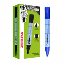 Marcador Zebra Z-WM Bold Pizarrn Blanco Color Azul C/6 PZAS [ 4009-01-6PZ ]