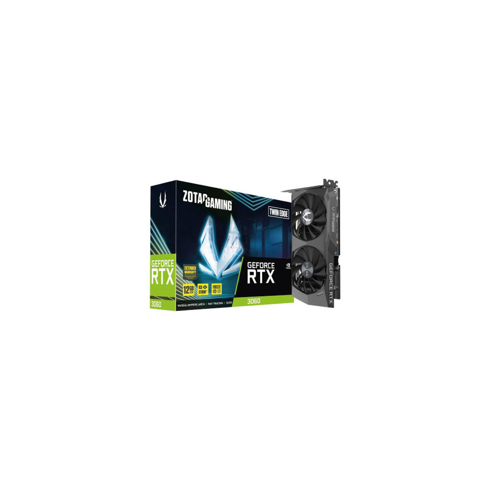 Tarjeta de Video Zotac Twin Edge GeForce RTX3060 12GB Dual Fan GDDR6 192-bit PCIe 4.0 3xDP 1xHDMI [ ZT-A30600E-10M ]