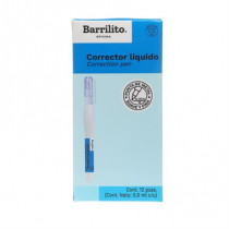 Corrector Lquido Barrilito Bolgrafo 5ml Caja C/12 Pzas [ CL5 ]