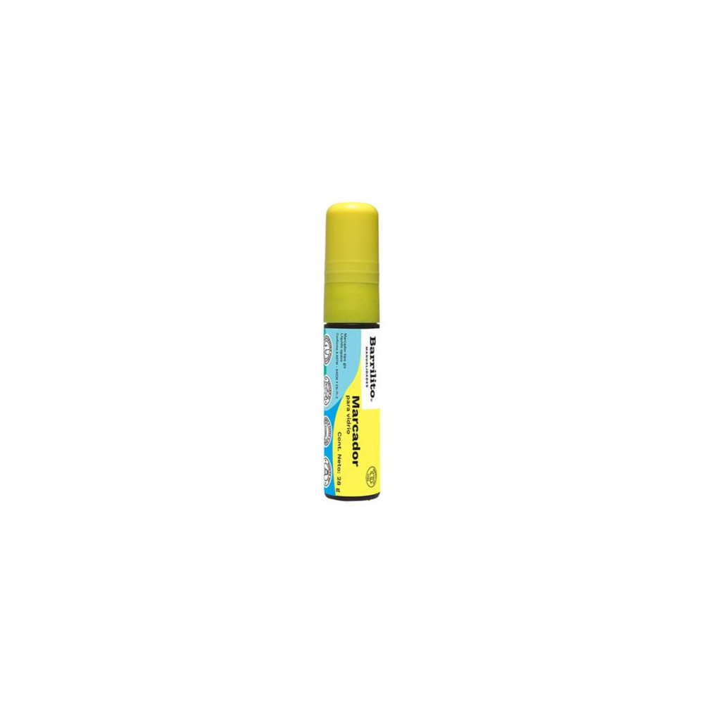 Marcador Barrilito para Vidrio Grande 28 gr Color Amarillo Nen C/10 Pzas [ WMK1 ]