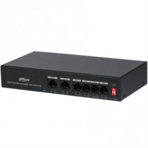 Switch PoE Dahua 6 Puertos Fast Ethernet/4 Puertos PoE 10/100/ 2 Puertos Uplink 10/100 36 Watts Tota [ DH-PFS3006-4ET-36 ]