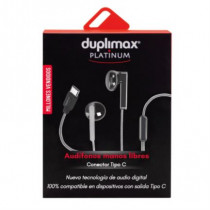 Audfonos Duplimax Platinum Manos Libres Conector Tipo C Color Negro Con Plata [ 112041 ]