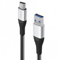 Cable Duplimax Platinum Micro USB 1.5m Nylon Color Negro con Plata [ 225020 ]