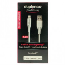 Cable Duplimax Platinum USB-8 Pines 2A 1.5m Nylon Color Blanco [ DUP536- ]