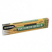 Lapiz dixon ticonderoga #2 hexagonal madera caja c/12 lapices [ 2546 ]