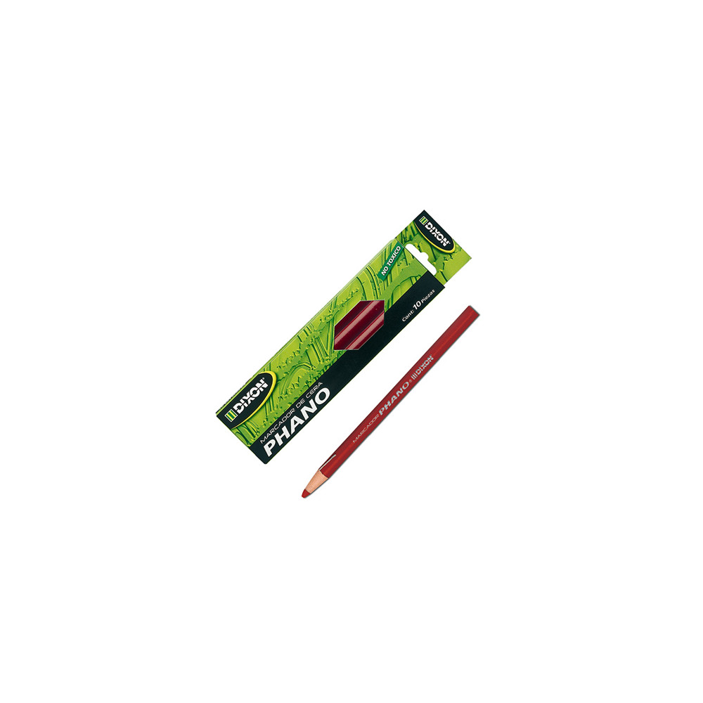 Marcador de Cera Dixon Phano Rojo Caja c/10 piezas [ 2086 ]