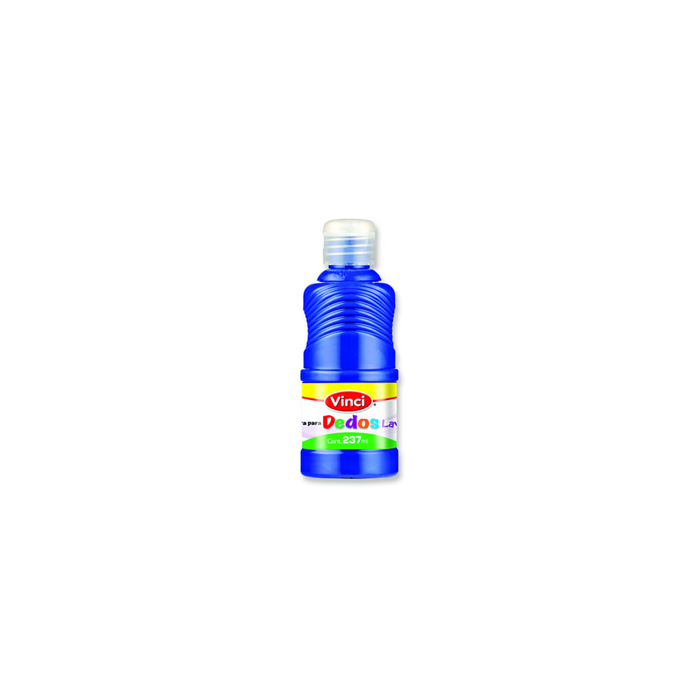 Pintura para dedos lavable vinci 237 ml azul  [ 22661 ]