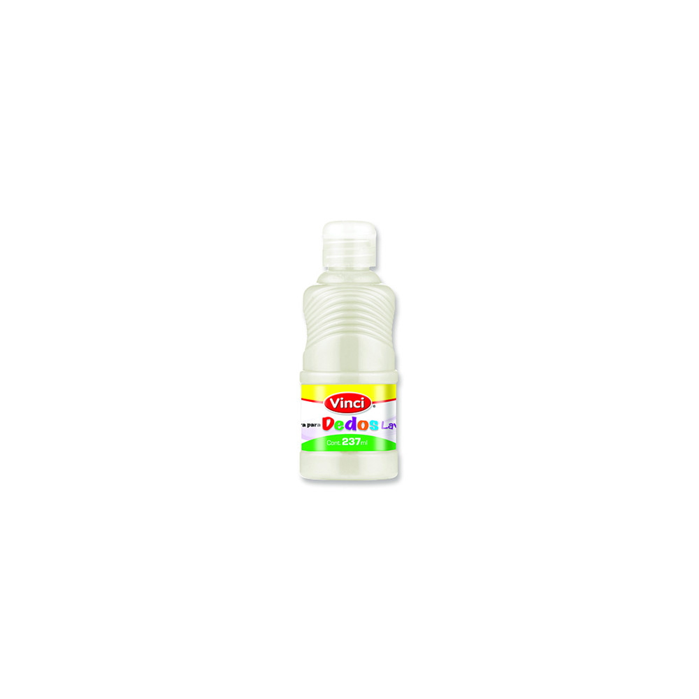 Pintura para dedos lavable vinci 237 ml blanco  [ 22663 ]