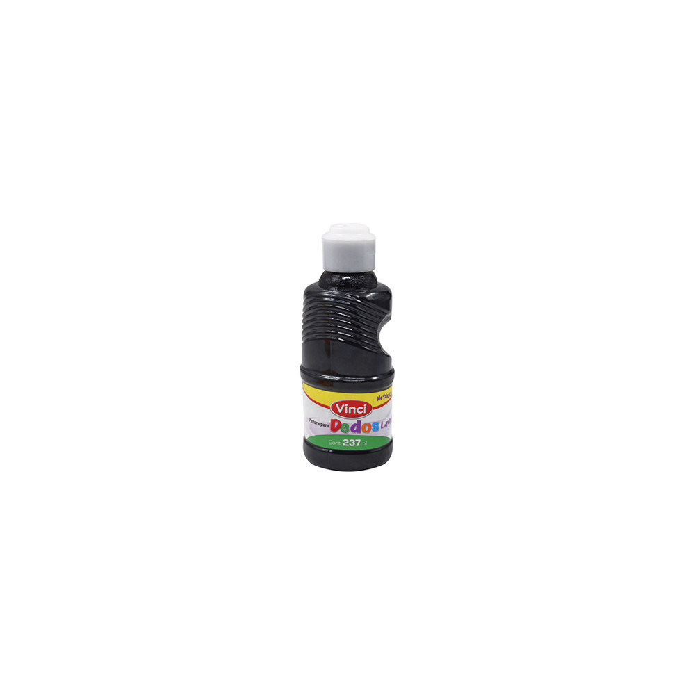 Pintura para dedos lavable vinci 237 ml negro  [ 22666 ]