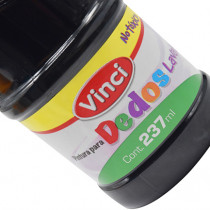 Pintura para dedos lavable vinci 237 ml negro  [ 22666 ]