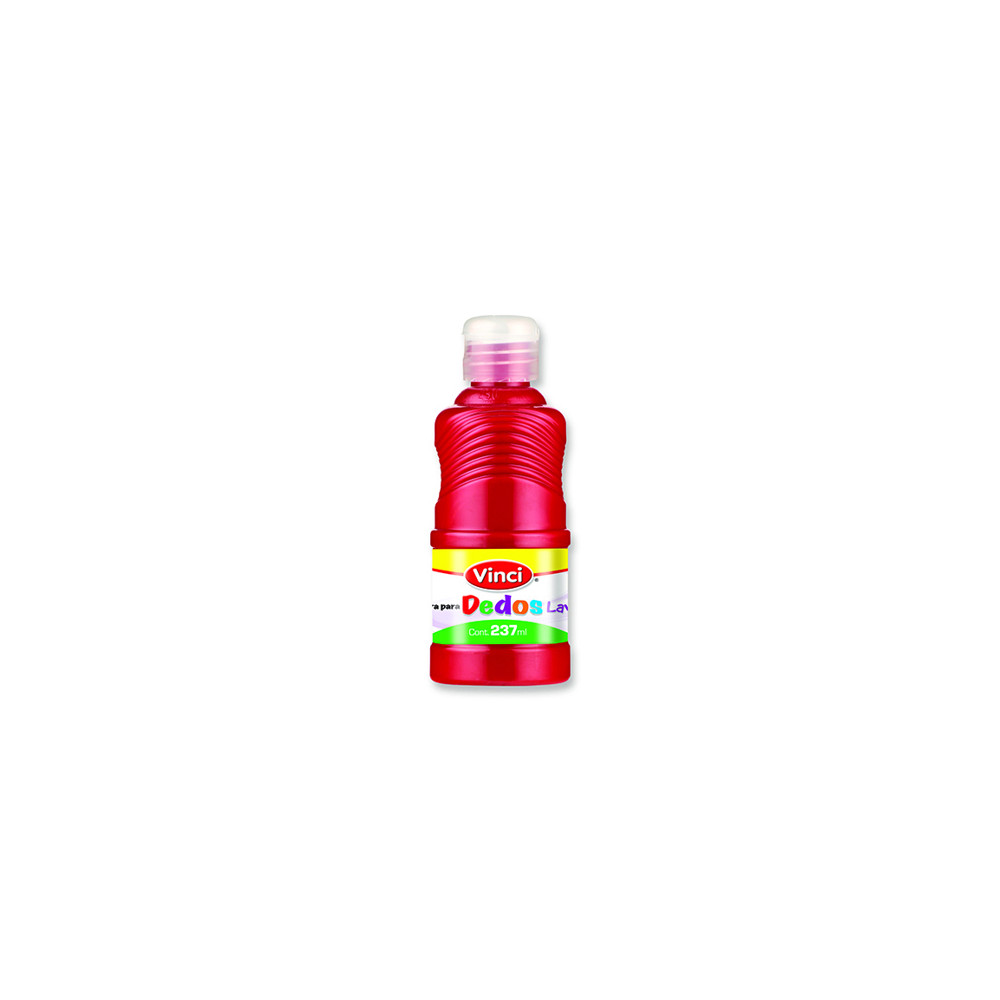 Pintura para dedos lavable vinci 237 ml rojo [ 22668 ]