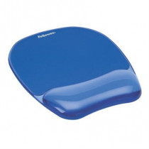 Mouse Pad Fellowes con Reposamuecas de Gel Crystal Color Azul [ 91141 ]