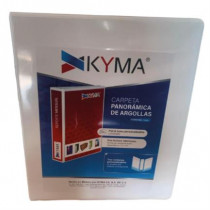 Carpeta Panormica Kyma de Vinil Tamao Oficio 1 1/2" Aro en "D" Blanca [ CPKCBHD-150-BCOF ]