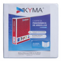 Carpeta Panormica Kyma de Vinil Tamao Carta 2 1/2" Aro en "O" Blanca [ CPKCBHO-250-BCO ]