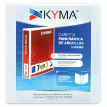 Carpeta Panormica Kyma de Vinil Tamao Carta 1 1/2" Aro en "D" Blanca [ CPKCBHD-150-BCA ]