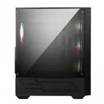 Gabinete Gamer MSI MAG FORGE 112R Mid Tower ATX mATX ITX 4xFan ARGB Cristal Templado Color Negro [ MAG-FORGE-112R ]