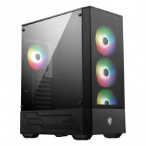 Gabinete Gamer MSI MAG FORGE 112R Mid Tower ATX mATX ITX 4xFan ARGB Cristal Templado Color Negro [ MAG-FORGE-112R ]