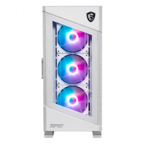 Gabinete Gamer MSI MPG Velox 100R White Mid Tower ITX mATX ATX 4xFan ARGB Cristal Templado Color Bla [ MPG-VELOX-100R-WHITE ]