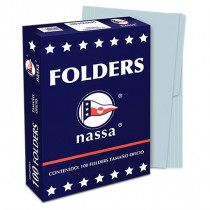 FOLDER NASSA PREMIUM OFICIO AZUL C/100 PIEZAS [ PA1002 ]