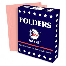 FOLDER NASSA PREMIUM CARTA ROSA C/100 PZAS [ PR1001 ]