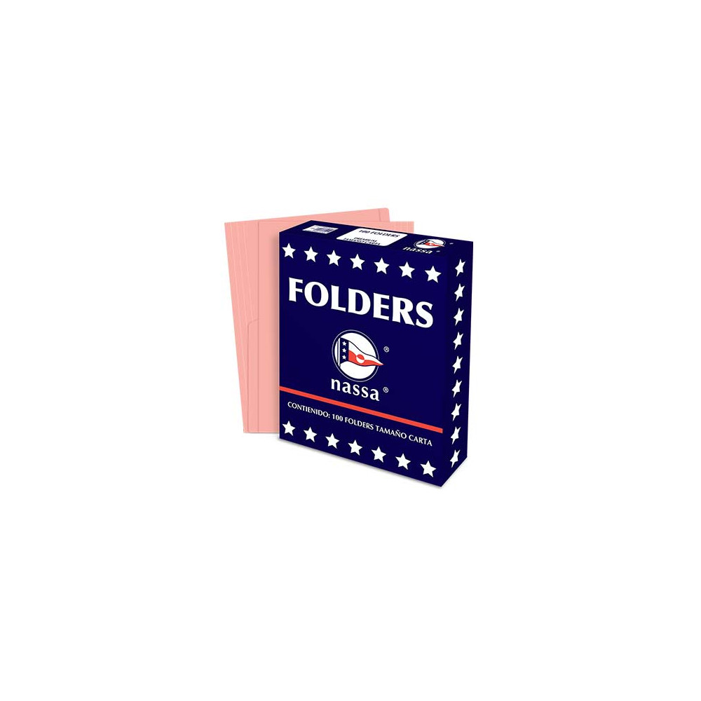 FOLDER NASSA PREMIUM CARTA ROSA C/100 PZAS [ PR1001 ]