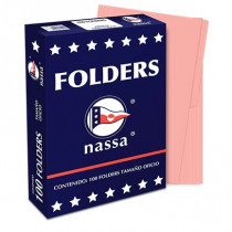 FOLDER NASSA PREMIUM OFICIO ROSA C/100 PIEZAS [ PR1002 ]