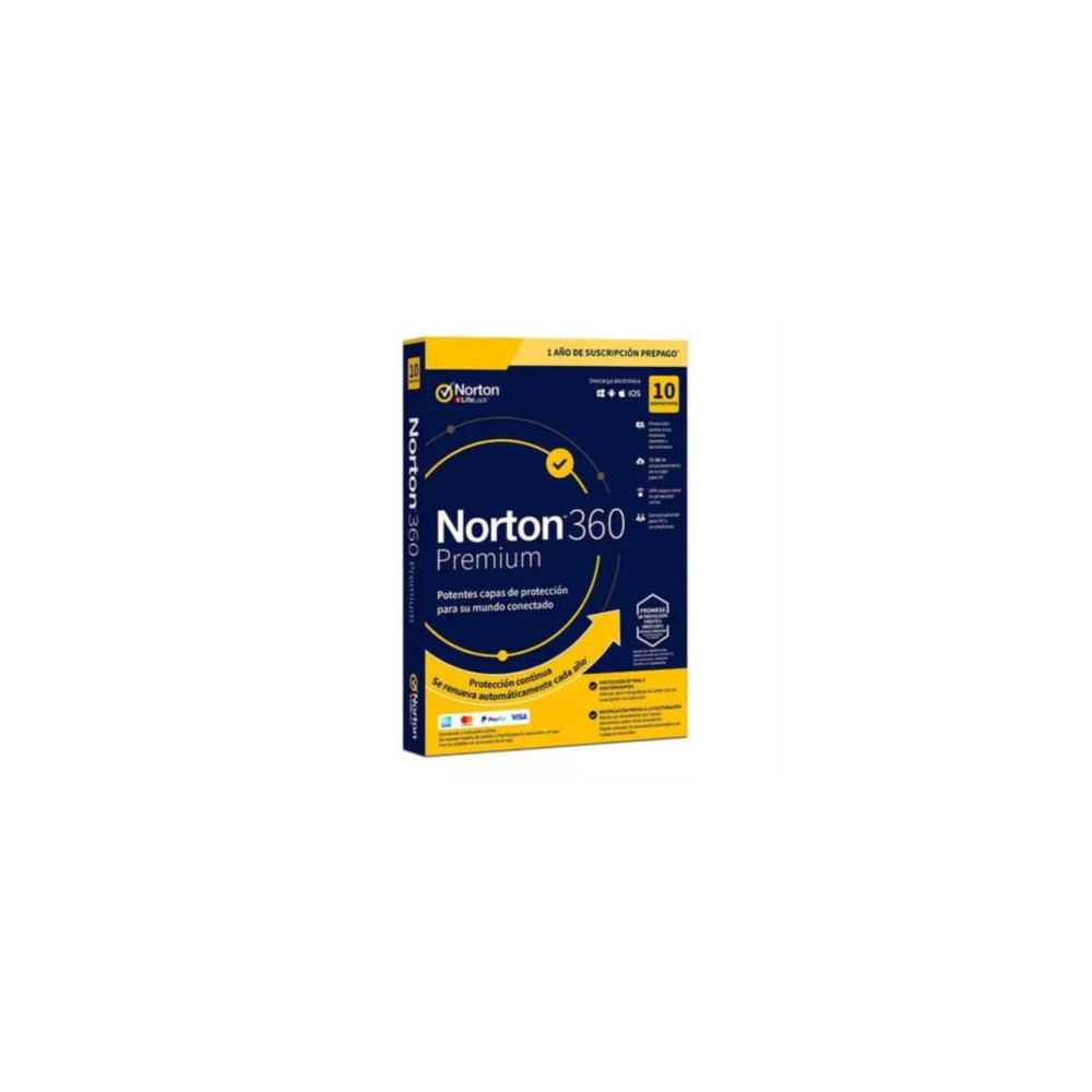 Licencia Antivirus ESD Norton 360 Premium 2 Aos 10 Dispositivos [ ESDNRT470 ]